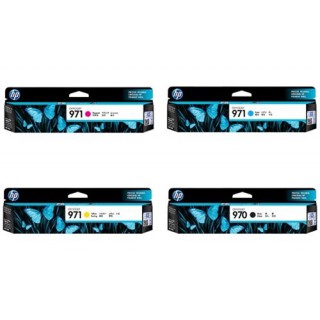 HP เบอร์ 970 และ 971 หมึกอิงค์เจ็ท HP สีดำ ฟ้า แดง เหลือง ขนาดมาตรฐาน